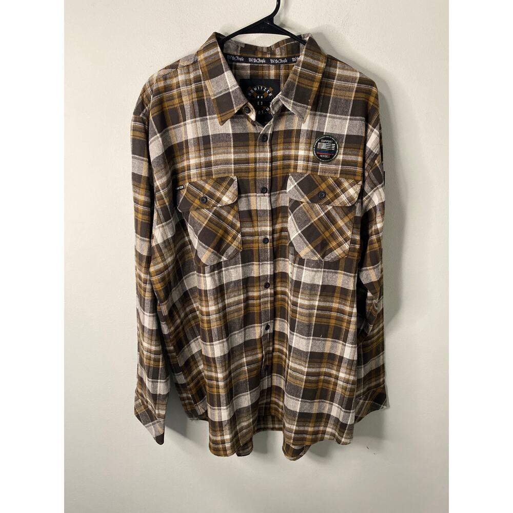 New Howitzer Patriot Long Sleeve Flannel Shirt, Size‎ 2XL